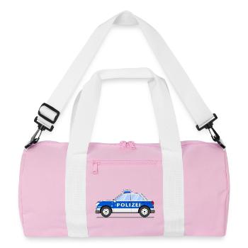 Police car in blue and silver - Recycled Duffel Bag - pink/white - Front