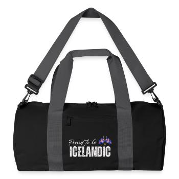 Icelandic proud, I love Iceland - Recycled Duffel Bag - black/graphite grey - Front