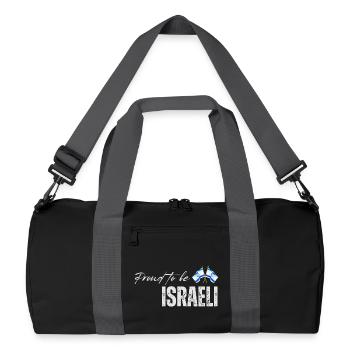 Israeli Pride, I Love Israel - Recycled Duffel Bag - black/graphite grey - Front