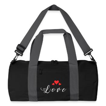 Love Heart Passion Feelings Declaration of Love - Recycled Duffel Bag - black/graphite grey - Front