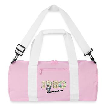 1980's Vintage Retro – Cassette – Cool Olds - Recycled Duffel Bag - pink/white - Front
