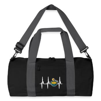 Ich liebe Käsefondue - Recycelte Duffel Bag - Schwarz/Graphitgrau - Vorne