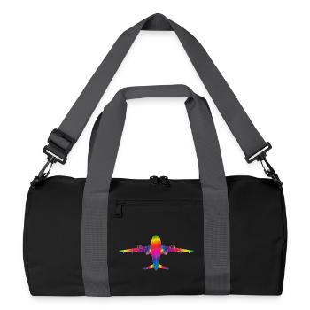 Avion aux couleurs de l’arc-en-ciel - Sac de sport recyclé - noir/gris graphite - Devant