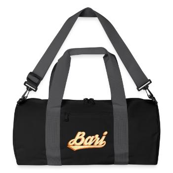 Vintage Bari lettering - Recycled Duffel Bag - black/graphite grey - Front