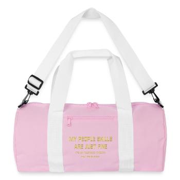 Conception typographique audacieuse d’affirmation de soi - Sac de sport recyclé - rose/blanc - Devant