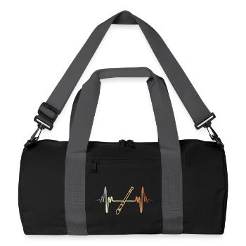 Flûte rétro - Sac de sport recyclé - noir/gris graphite - Devant