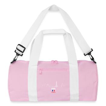 Dessin au trait d’horizon de Paris - Sac de sport recyclé - rose/blanc - Devant
