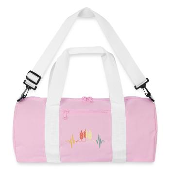 A heart beats for wheat - Recycled Duffel Bag - pink/white - Front