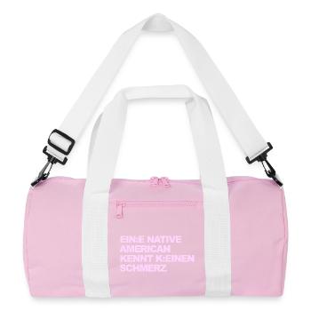 SATIRE WOKE : Un Indien ne connaît pas la douleur - Sac de sport recyclé - rose/blanc - Devant
