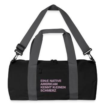 SATIRE WOKE : Un Indien ne connaît pas la douleur - Sac de sport recyclé - noir/gris graphite - Devant