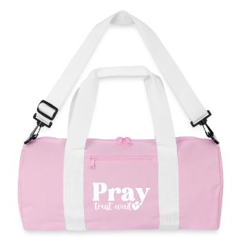 Pray Trust Wait - Recycled Duffel Bag - pink/white - Front