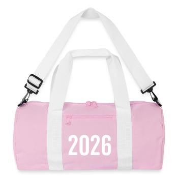 2026 Year Digit - Recycled Duffel Bag - pink/white - Front