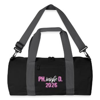 Doktor 2026 Abschluss Philister Dissertation Phd - Recycelte Duffel Bag - Schwarz/Graphitgrau - Vorne