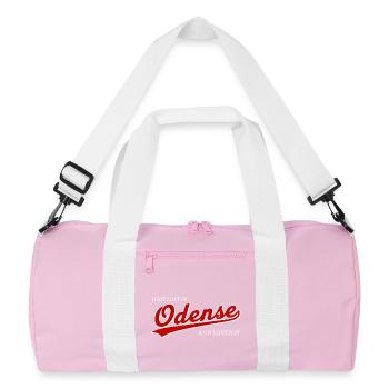 Je me suis perdu à Odense et j’ai adoré - Voyage au Danemark - Sac de sport recyclé - rose/blanc - Devant