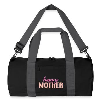 Glückliche Mutter - Recycelte Duffel Bag - Schwarz/Graphitgrau - Vorne