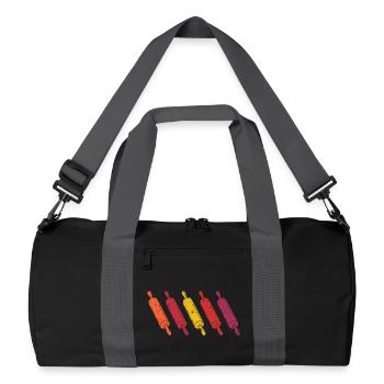 Rouleau à pâtisserie rétro vintage boulanger boulanger boulanger pâtissier - Sac de sport recyclé - noir/gris graphite - Devant