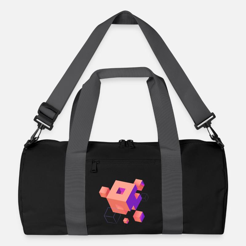 würfel escher space nerd 3d ki geek cool pc techie Recycelte Duffel Bag