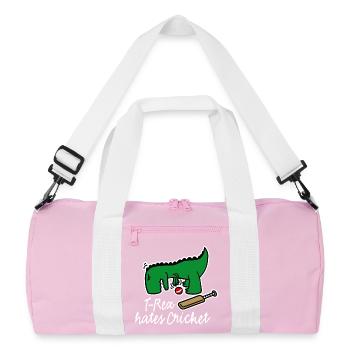 Joueur de cricket dinosaure, T-Rex déteste le cricket - Sac de sport recyclé - rose/blanc - Devant