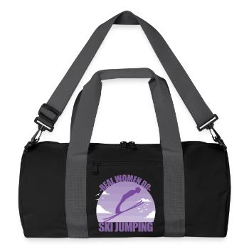 Ski Jumping Ski Jumper Winter Sports Gift - Recycled Duffel Bag - black/graphite grey - Front