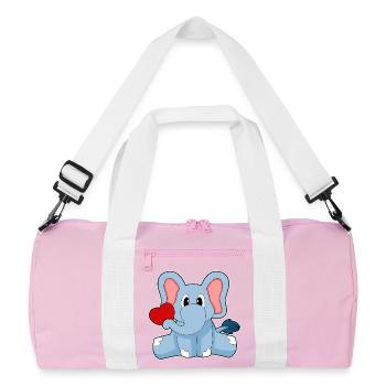 Elefant Herz - Recycelte Duffel Bag - Rosa/Weiß - Vorne