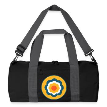 Fleur, Fleur Bleue, Floral, Coloré, Hippie, Rétro - Sac de sport recyclé - noir/gris graphite - Devant