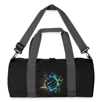 Volleyball Explosion Beach Volleyball Colors Logo - Recycled Duffel Bag - black/graphite grey - Front