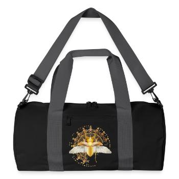 Coléoptère cerf-volant de couleur or avec des ailes dans l’ornement - Sac de sport recyclé - noir/gris graphite - Devant