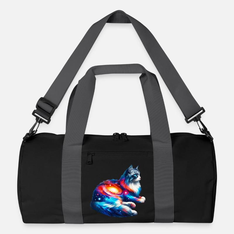 Katze - Recycelte Duffel Bag - Schwarz/Graphitgrau
