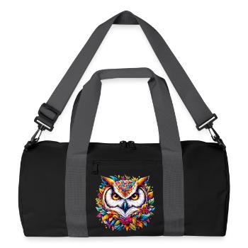 Eule - Recycelte Duffel Bag - Schwarz/Graphitgrau - Vorne