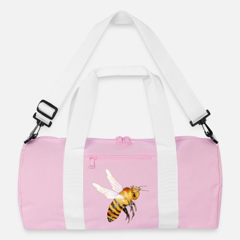 Flying queen bee hand drawn Recycled Duffel Bag