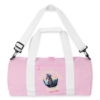 Downhill: Wo die Freiheit beginnt - Recycelte Duffel Bag - Rosa/Weiß - Vorne