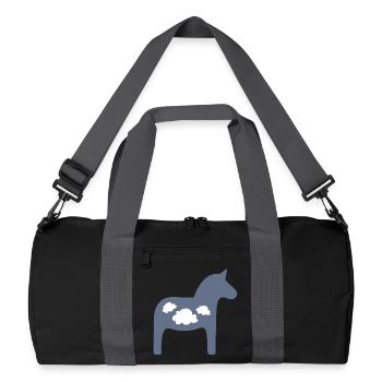 Dala Horse Clouds Scandinavian Christmas Horse - Recycled Duffel Bag - black/graphite grey - Front