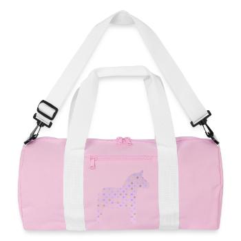 Dala Horse Pink Dots Scandinavian Sweden Decoration - Recycled Duffel Bag - pink/white - Front