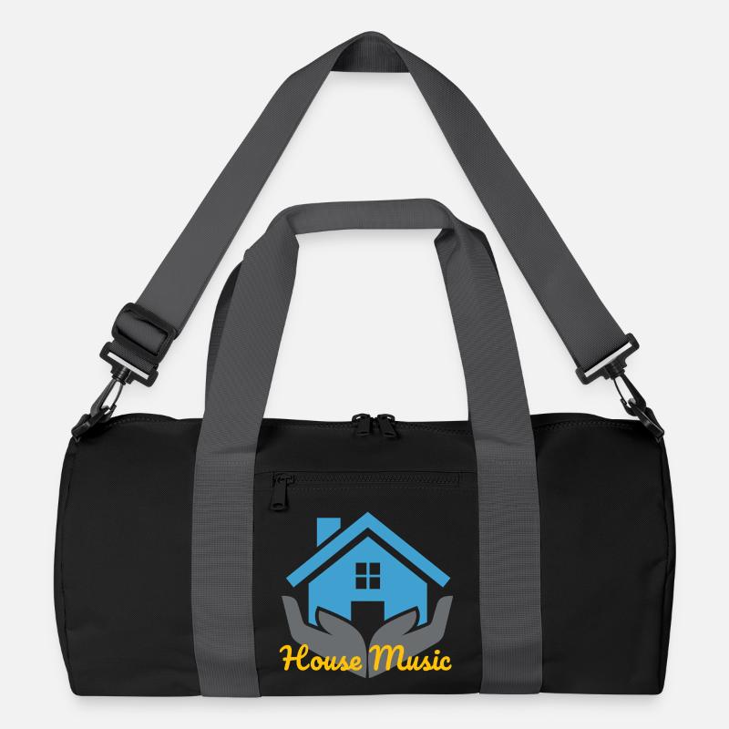 Geometrisches Haus mit Stil - Recycelte Duffel Bag - Schwarz/Graphitgrau