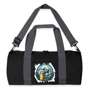 Mountaineering and beer enjoyment - Recycled Duffel Bag - black/graphite grey - Front