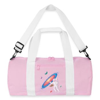 Galaktischer Künstler im All - Recycelte Duffel Bag - Rosa/Weiß - Vorne