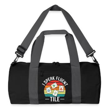 Vintage Chinesisches Mahjong Geschenk - Recycelte Duffel Bag - Schwarz/Graphitgrau - Vorne