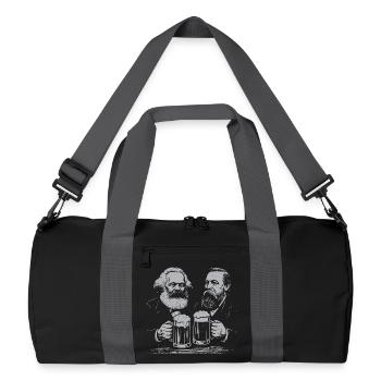 Karl Marx et Engels buvant de la bière - Sac de sport recyclé - noir/gris graphite - Devant