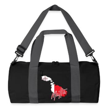 Flag of Malta, map of Malta - Recycled Duffel Bag - black/graphite grey - Front