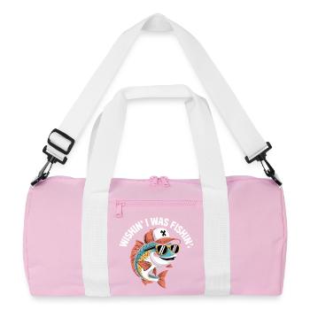 Poisson avec lunettes de soleil et casquette - Sac de sport recyclé - rose/blanc - Devant