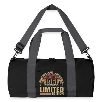 64e Anniversaire Rétro Octobre 1961 - October 1961 - Sac de sport recyclé - noir/gris graphite - Devant