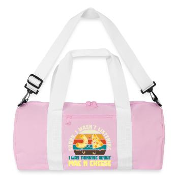 Mac and Cheese Liebes-Pärchen Retro - Recycelte Duffel Bag - Rosa/Weiß - Vorne