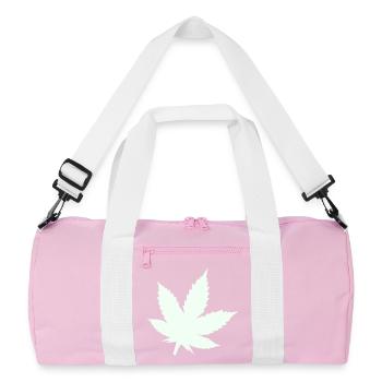 Feuille de Cannabis Silhouette Menthe - Sac de sport recyclé - rose/blanc - Devant