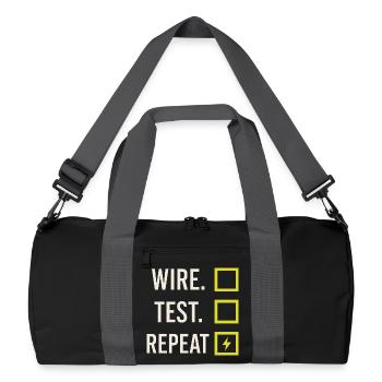 Apprentice electrician, student in the electrical trade - Recycled Duffel Bag - black/graphite grey - Front