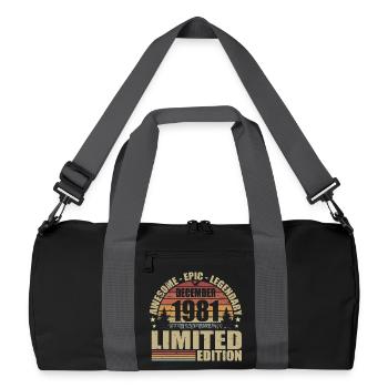 Dezember 1981 - Limitierte Auflage Dezember 1981 - Recycelte Duffel Bag - Schwarz/Graphitgrau - Vorne