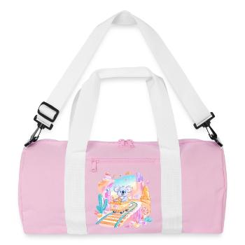 Koala sur le train de bonbons - Sac de sport recyclé - rose/blanc - Devant