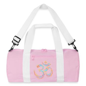 Om Symbol – Colorful Spiritual Art Design - Recycled Duffel Bag - pink/white - Front