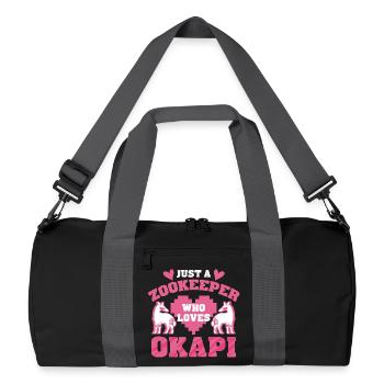 Zookeeper Who Loves Okapi - Recycled Duffel Bag - black/graphite grey - Front