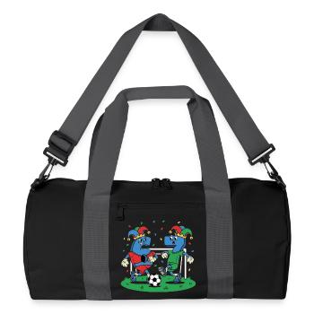 67 Six Seven Kostümkarneval Fußball Italien Meme - Recycelte Duffel Bag - Schwarz/Graphitgrau - Vorne
