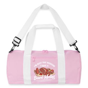  Charcuterie Board Meeting Food Items Charcuterie - Recycled Duffel Bag - pink/white - Front